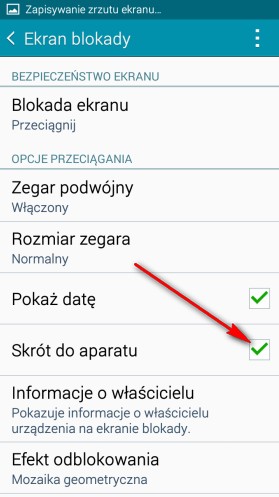 Włączenie skrótu odbywa się w ten sam sposób z zaznaczeniem ikony