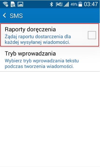 Zaznaczamy pierwsza opcję czyli Raporty doręczenia