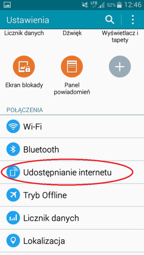 Udostępnianie internetu