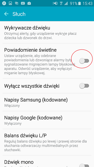 Wybieramy opcję „Słuch”
