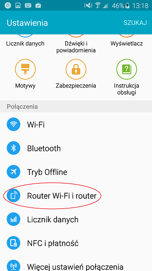 Na liście dostępnych opcji wybieramy pozycję „Router Wi-Fi i router”