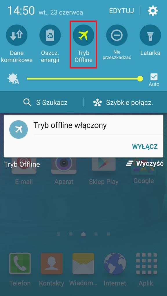 Po naciśnięciu ikona wygląda następująco