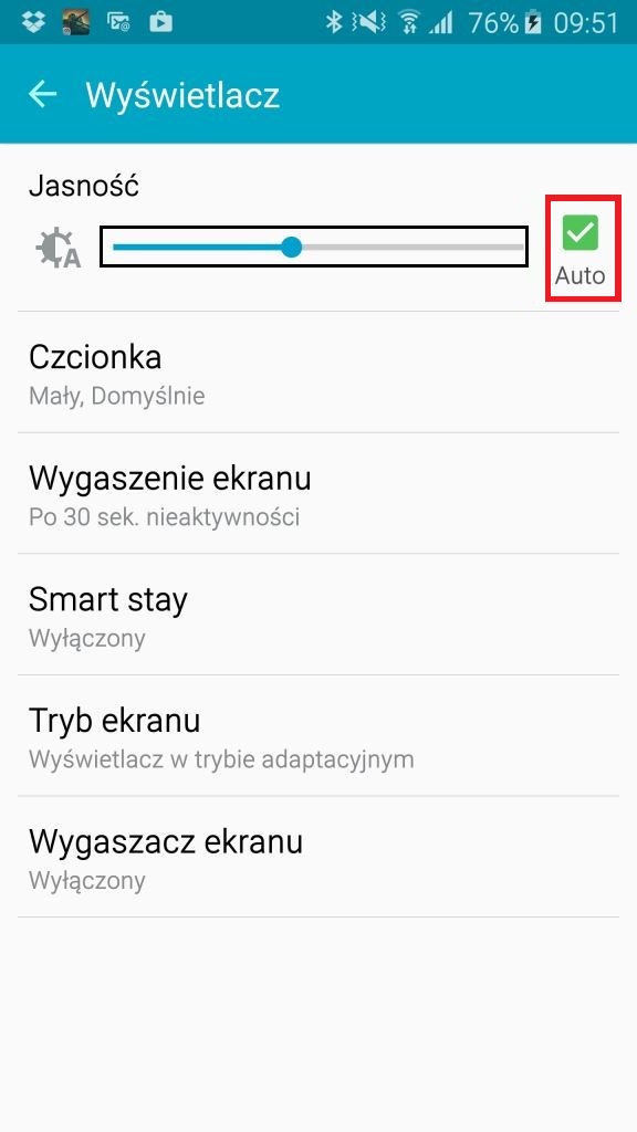 auto Aby regulować ekran