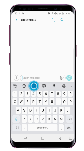 Na klawiaturze Samsung dotknij ikonę „Emoji”