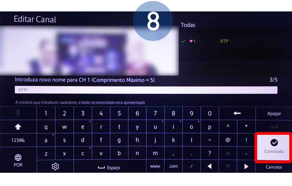 Por último selecione Concluído
