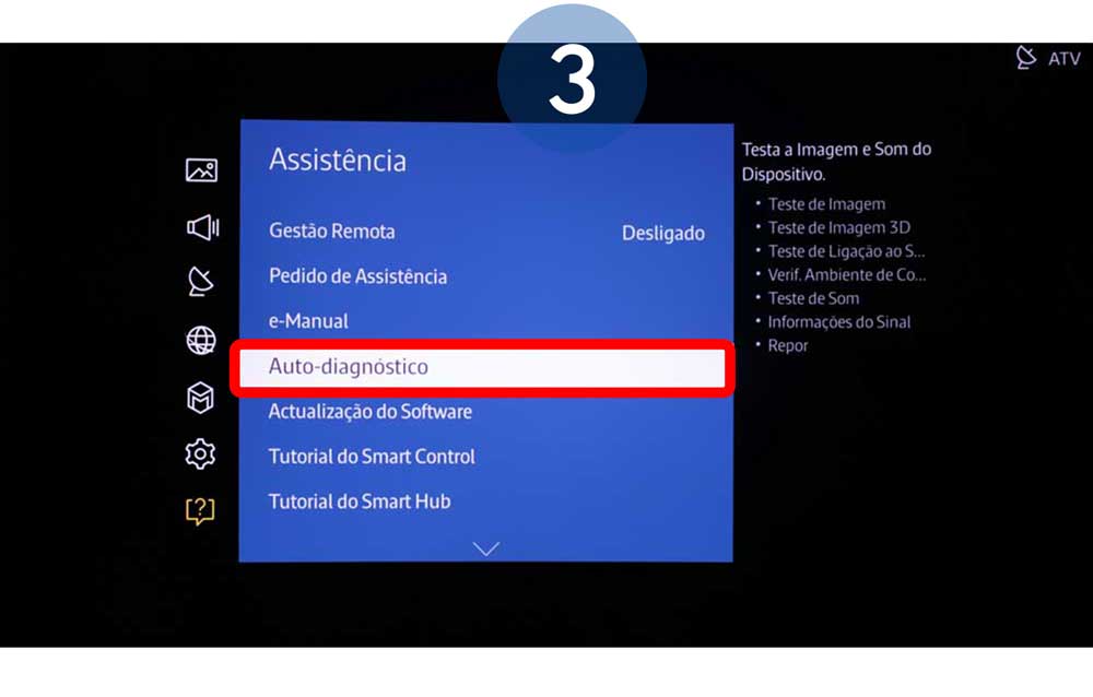 Selecione Auto-diagnóstico