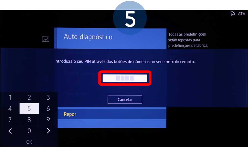 Introduza o PIN de segurança