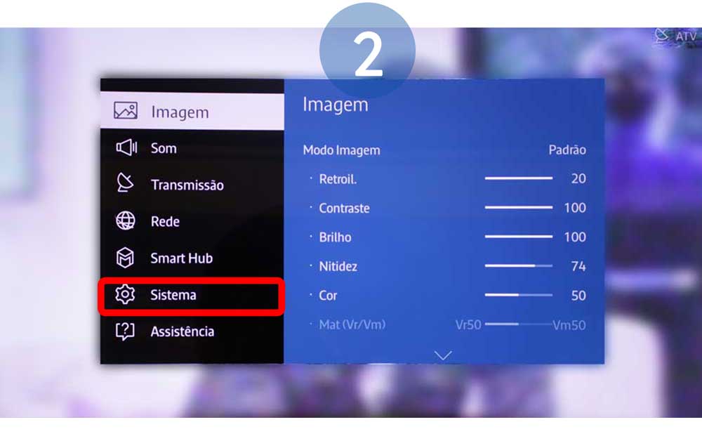 Percorra e selecione Sistema