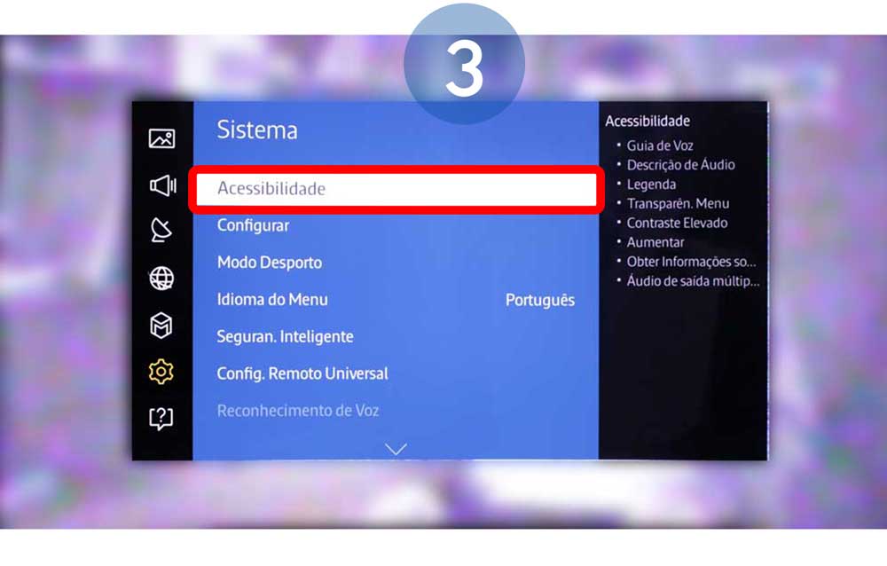 Selecione Acessibilidade