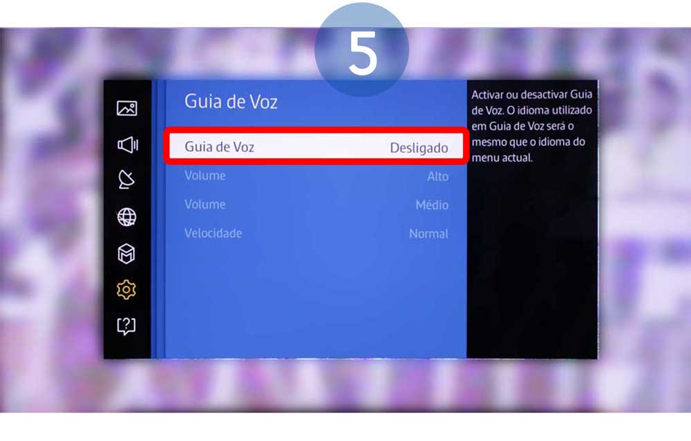 Escolha novamente Guia de Voz