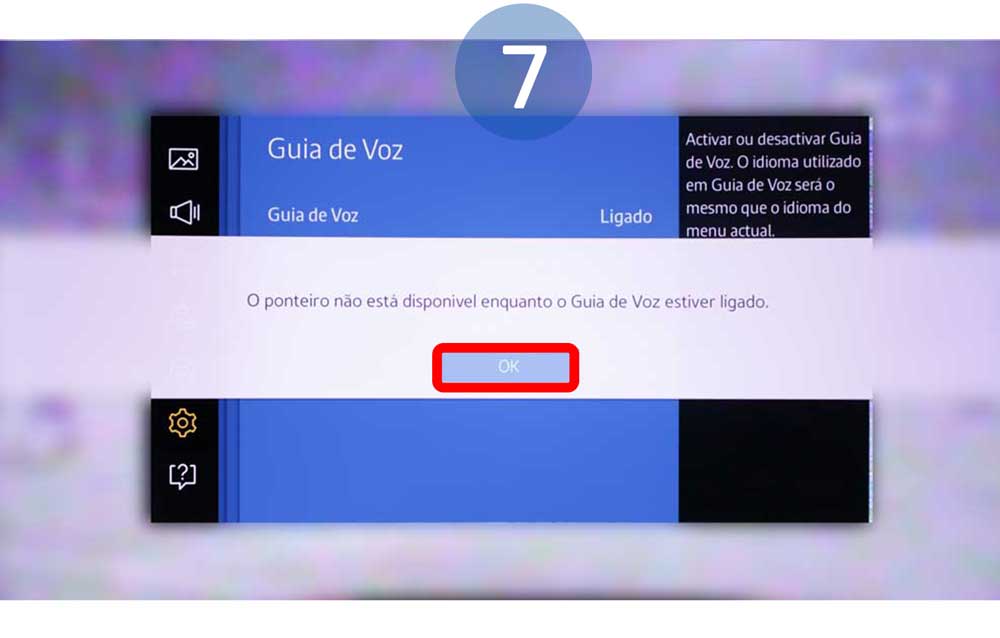 Toque em Ok para confirmar que tomou conhecimento dessa informação