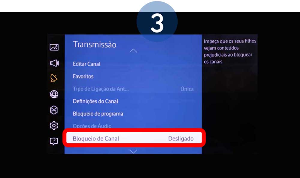 Como bloquear ou desbloquear aplicações na Smart TV?