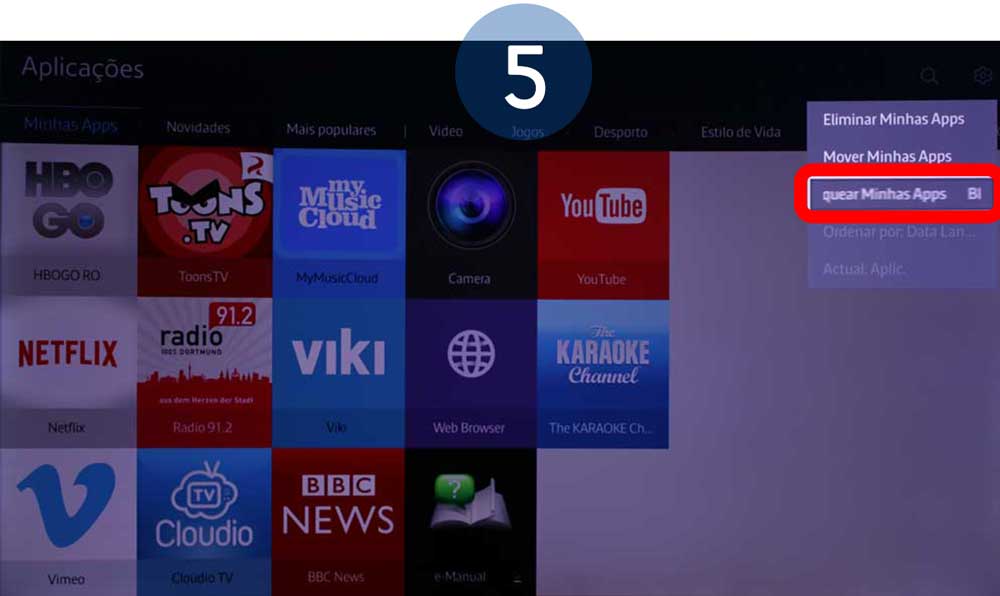 Selecione Bloquear / Desbloquear Minhas Apps