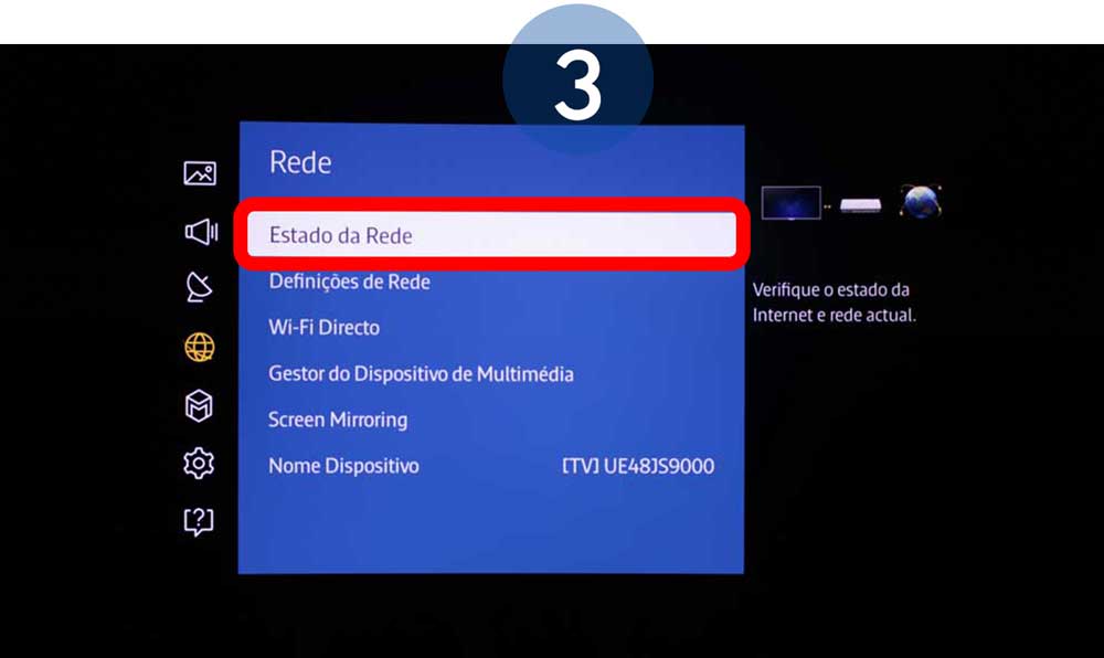 Selecione Estado da Rede