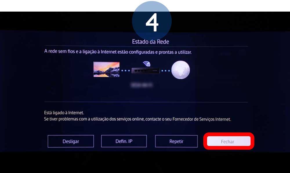 Selecione Fechar para sair