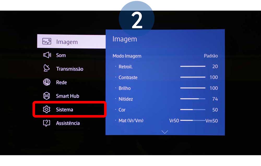 Percorra e selecione Sistema