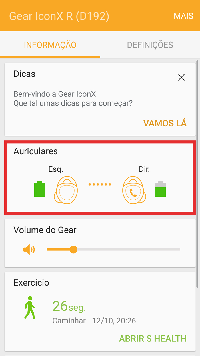 o auscultador principal demora mais tempo a carregar que o outro auscultador