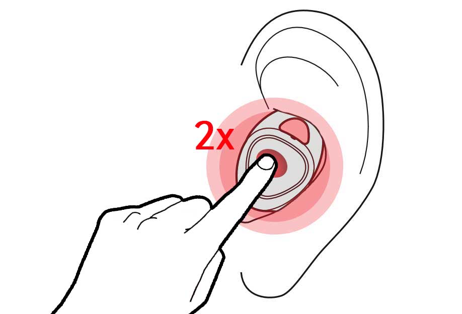 Para passar para a faixa seguinte toque duas vezes no touchpad