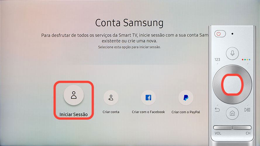 Selecione "Iniciar Sessão"