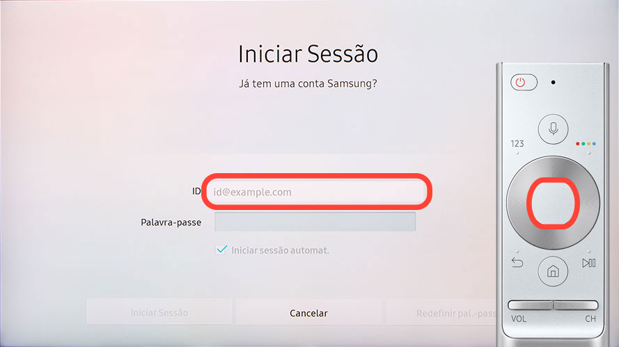 Pressione em "ID"