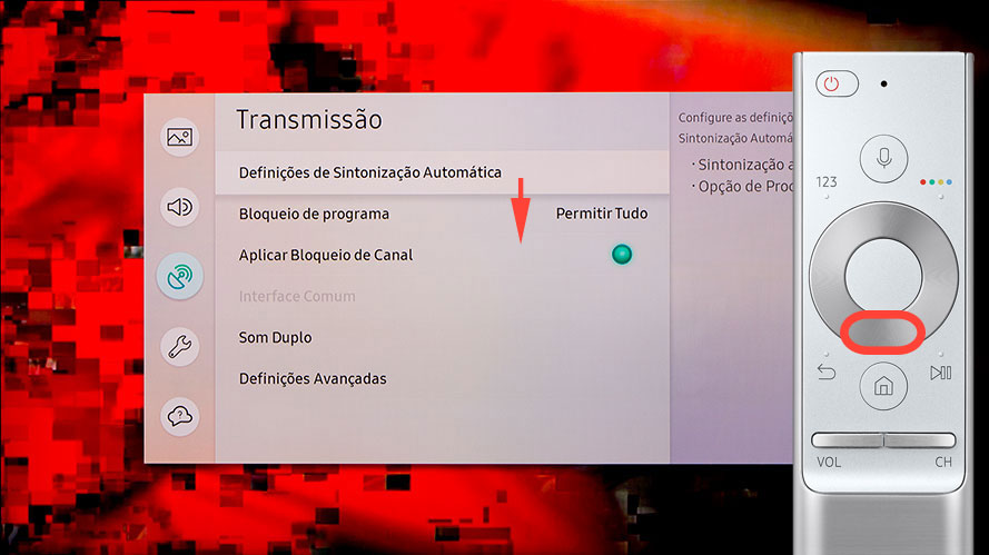 Percorra até "Bloqueio de programa"