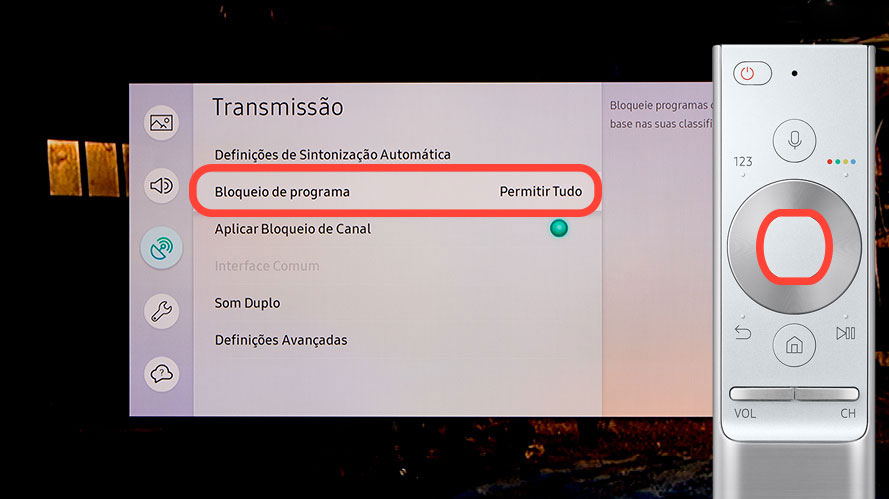 Selecione "Bloqueio de programa"