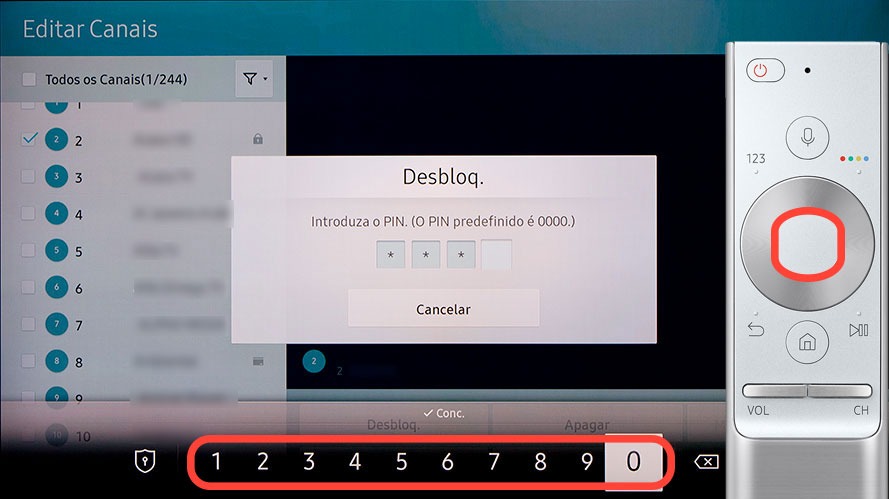 Introduza o código PIN