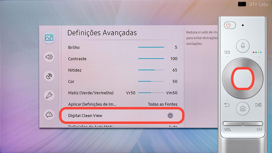 Percorra e selecione "Digital Clean View"