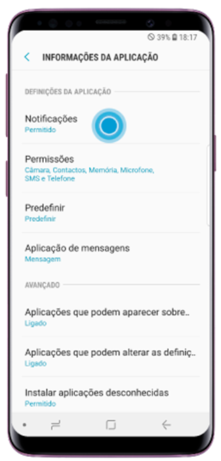 Toque em Notificações