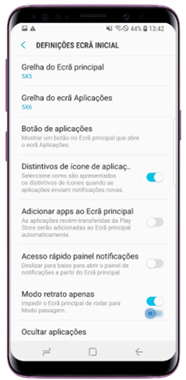 Mude para desativar o Modo retrato apenas