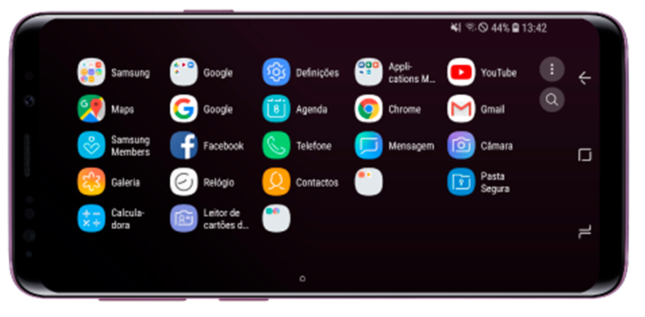 Gire o dispositivo até que esteja na posição horizontal para visualizar
