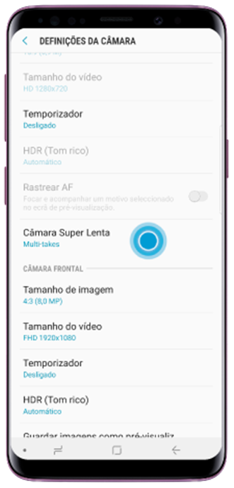 Toque em Super câmara lenta