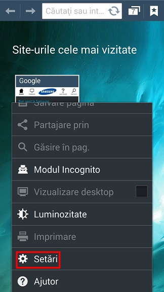 Apăsați Setări.