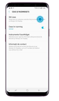 Apăsați pe Ceas și FaceWidgets