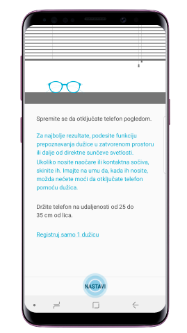 Pročitajte uputstva na ekranu i dodirnite „Nastavak“