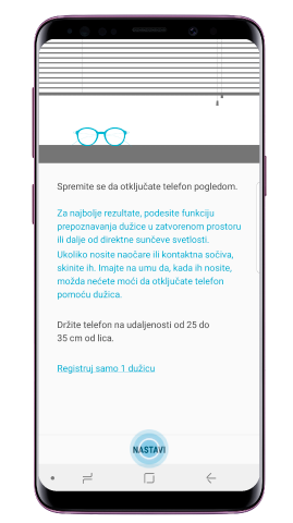 Pročitajte uputstva na ekranu i dodirnite „Nastavak“