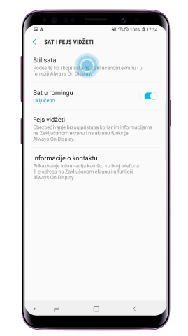 Dodirnite „Stil sata“
