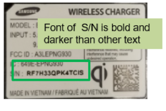 Takođe bi font serijskog broja trebao biti podebljan i tamniji od drugog teksta