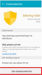 Tryck på "Sök igenom enheten"