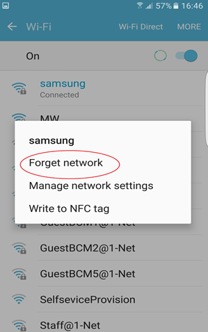 Settings - Forgot A Network