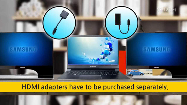 Connecting two monitors with adapters