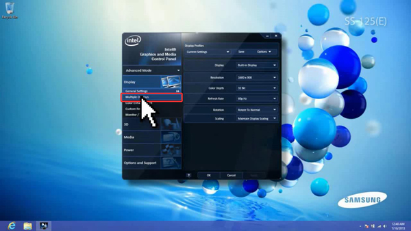 Select Multiple Displays in Display Panel
