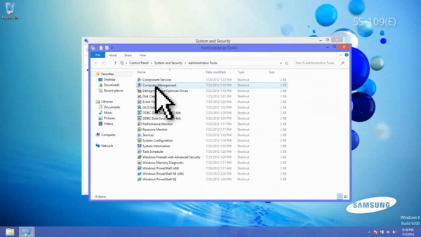 Window 8: Select Computer Management Window 8: Select Computer Management