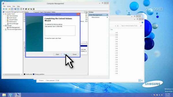 Window 8: Complete partition setup Window 8: Complete partition setup