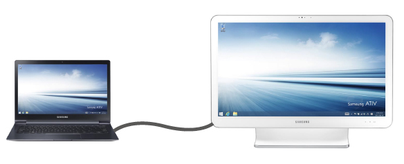 ATIV One 5 Style screen displaying screen of the connected device