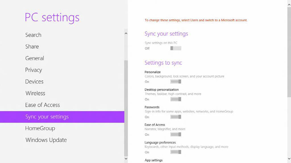 Sync your settings
