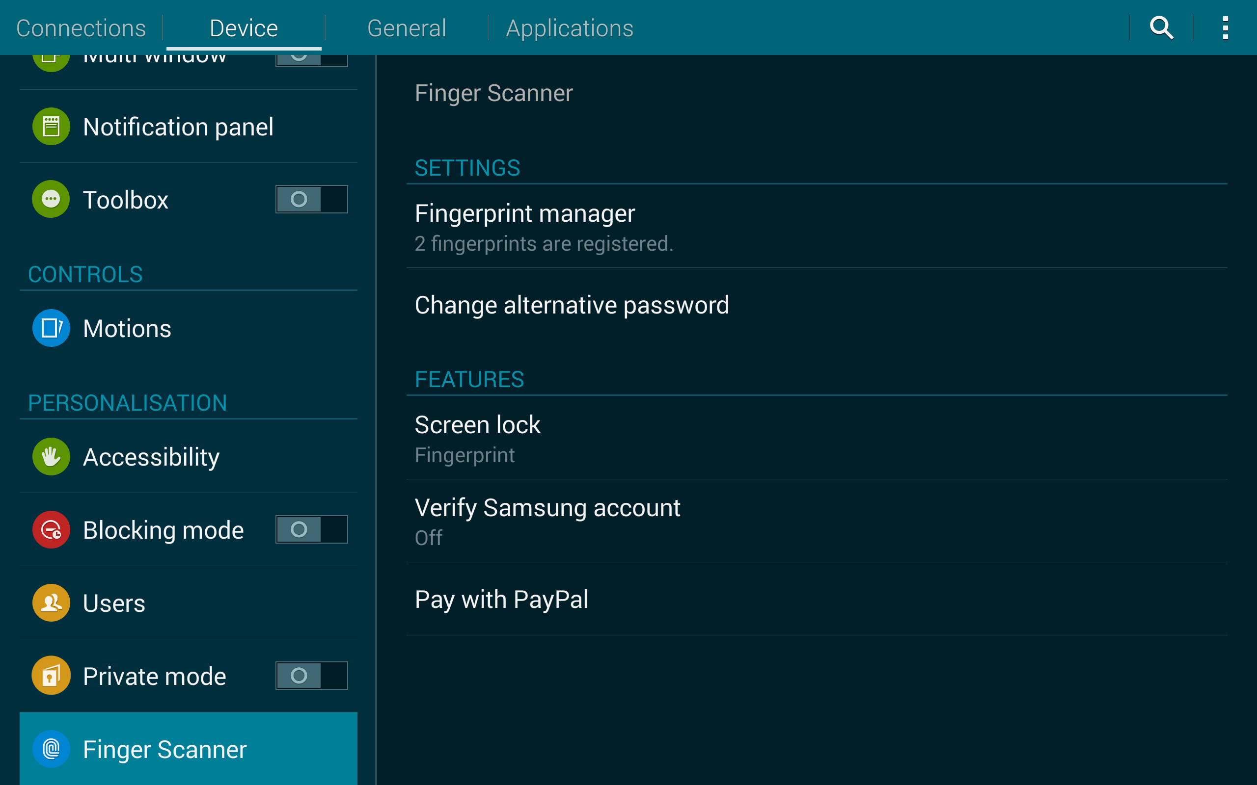 Tap Fingerprint Manager