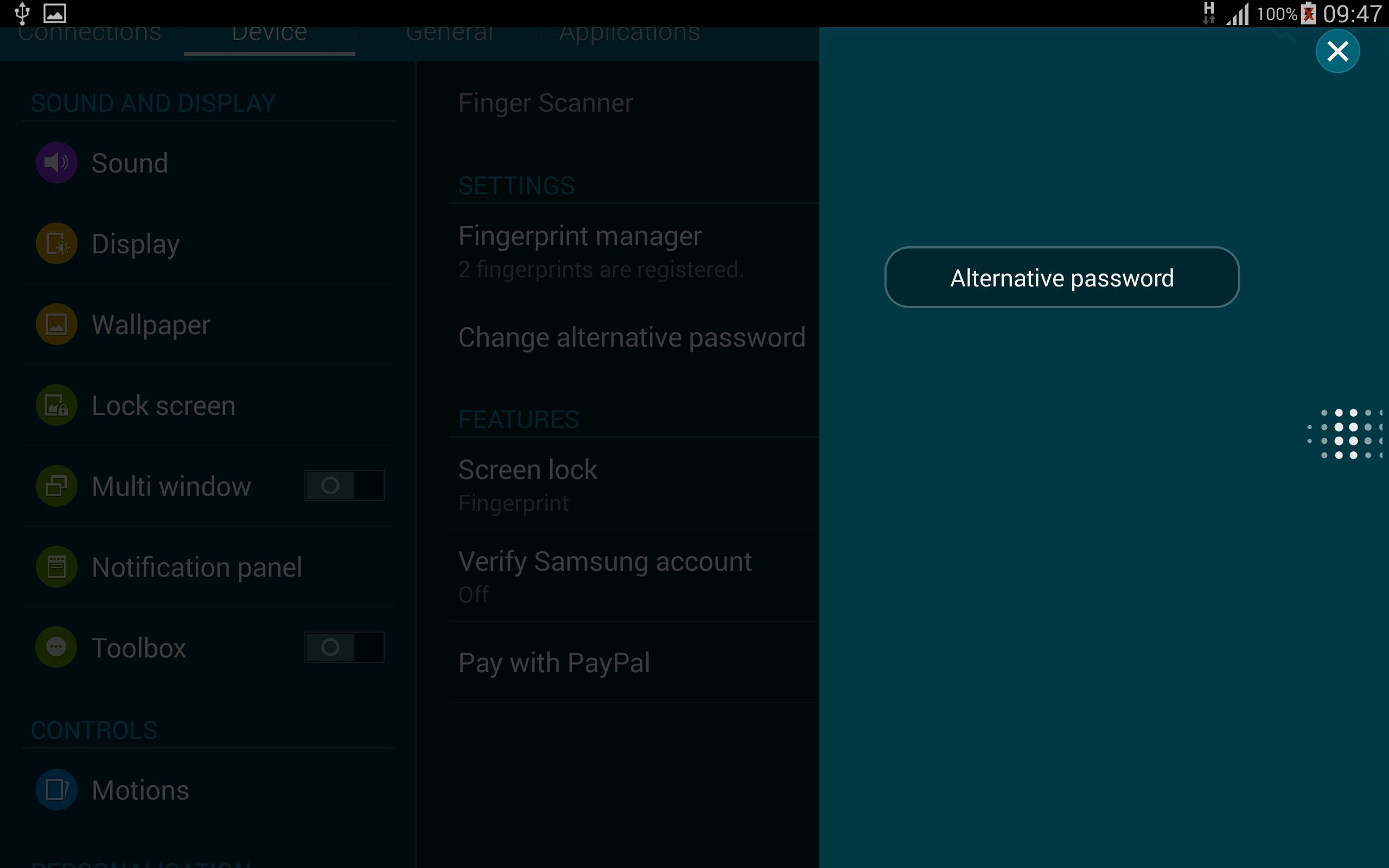 Key in Alternative Password