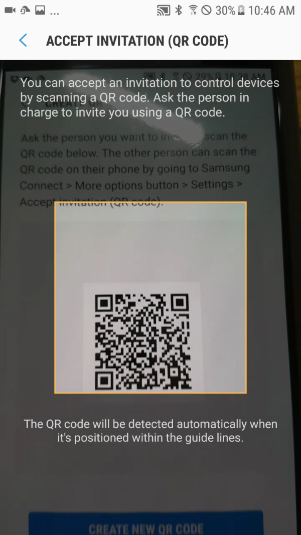 Point phone's camera at the QR code