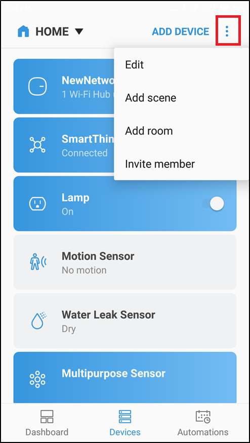 Tap the three vertical dots